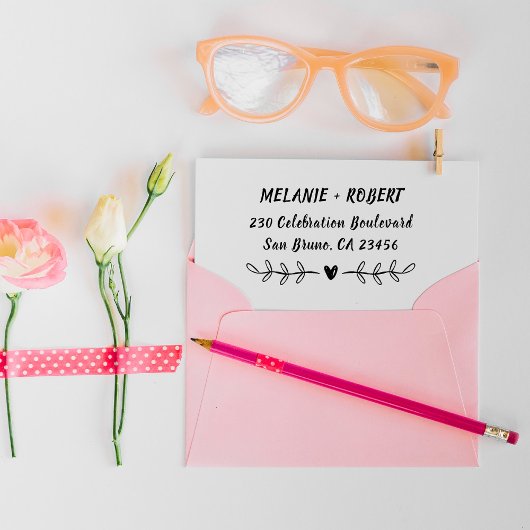 Country Love | Aangepaste huwelijksnamen Retouradr Rubberstempel