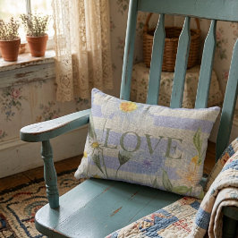 Country Love Bloemmotief Blauwe Gingham en Madelie Accent Kussen