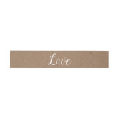 Country Love Brown & White Kraft Rustic Wedding Uitnodigingen Wikkel (Vlak)