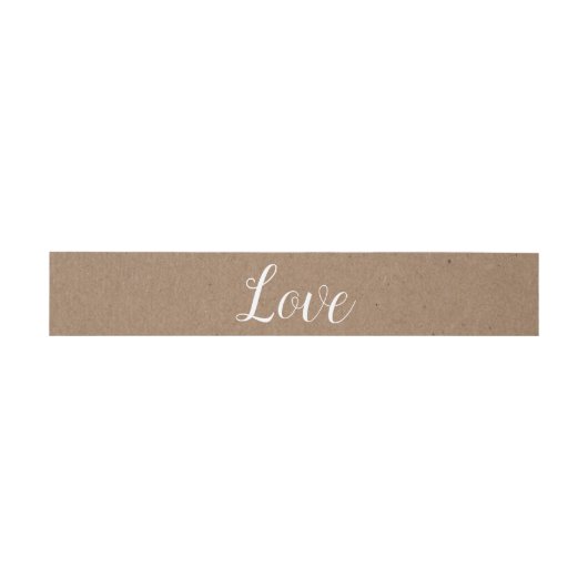 Country Love Brown & White Kraft Rustic Wedding Uitnodigingen Wikkel (Vlak)
