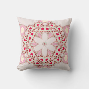 Country Love Hearts Geometric Pattern Cushion Kussen