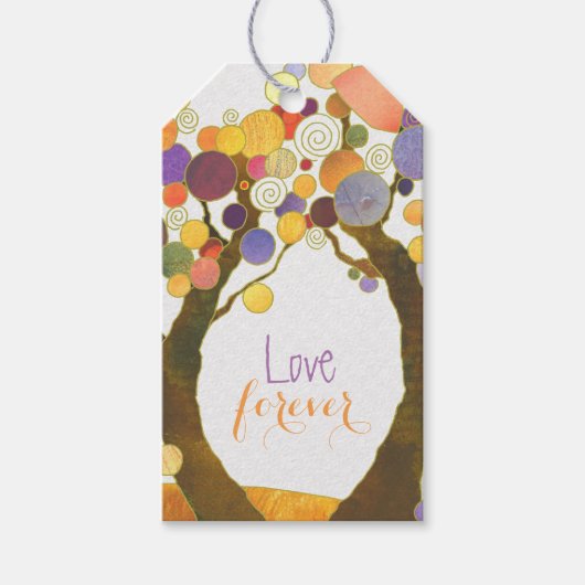 Country Love Trees Wedding Cadeaulabel (Voorkant)