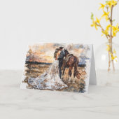 Country Love Wedding Zegen voor Eenheid Kaart (Gele Bloem)