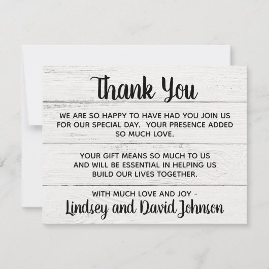 Country Love Western Rustic Bedankkaart (Voorkant)