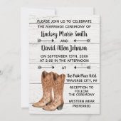 Country Love Western Rustic Photo Wedding Kaart (Voorkant)
