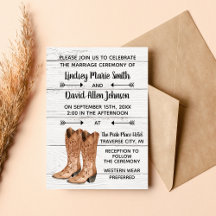 Country Love Western Rustic Wedding Invitation