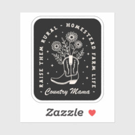Country mama cowgirl westerne quotes zwart sticker