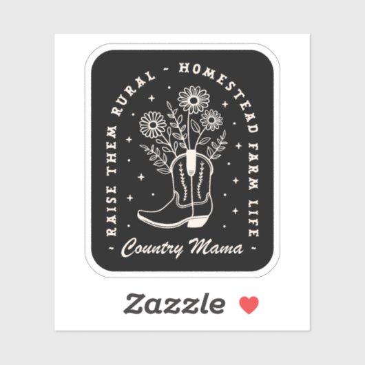 Country mama cowgirl westerne quotes zwart sticker (Vel)