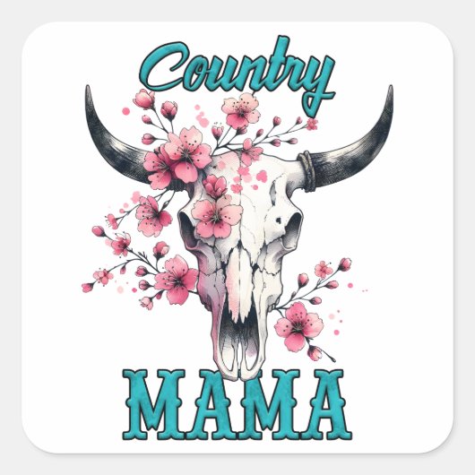 Country Mama Vierkante Sticker (Voorkant)