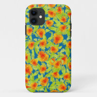 Country Marigolds op Blue iPhone 5/5s Xtreme Hoesj