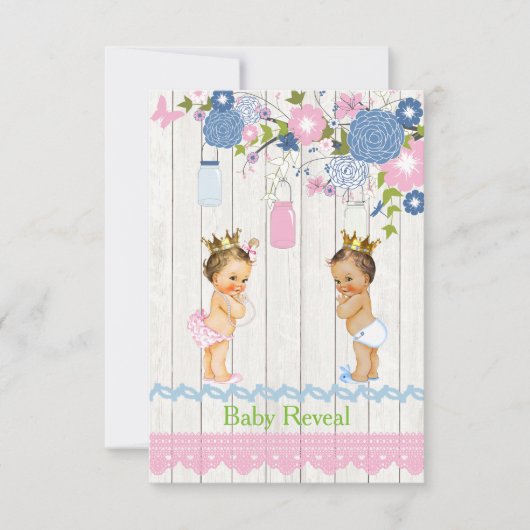 Country Mason Jar Baby onthult uitnodiging (Voorkant)