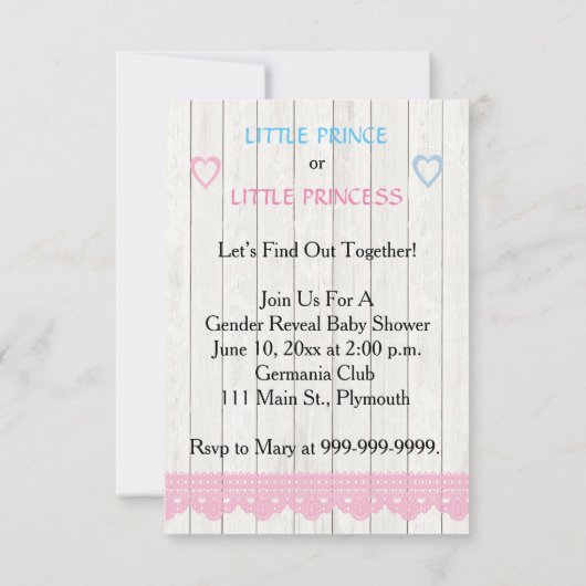 Country Mason Jar Baby onthult uitnodiging (Achterkant)