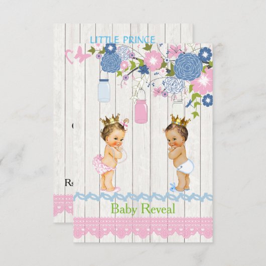 Country Mason Jar Baby onthult uitnodiging (Voorkant / Achterkant)