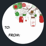 Country Mason Jar Christmas Gift Label Sticker<br><div class="desc">Country Mason Jar Christmas Gift Label Sticker</div>