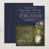 Country Mason Jar + Firefly Trouwuitnodigingen Kaart (Voorkant / Achterkant)