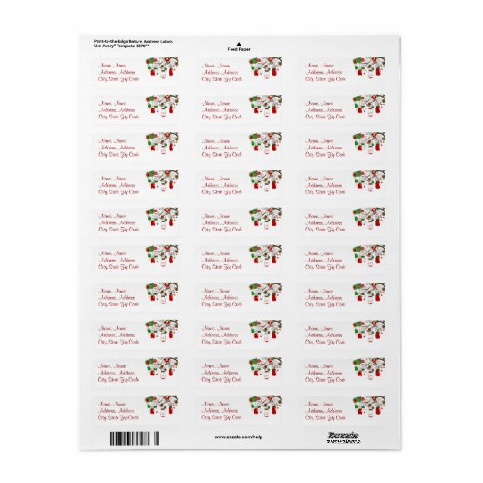 Country Mason Jar Rood en Groen Kerstlabel Etiket (Full Sheet)