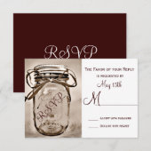 Country Mason Jar Rustic Wedding RSVP-kaarten RSVP Kaartje (Voorkant / Achterkant)