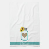 "Country Mason Jar Wedding Towel Theedoek (Verticaal)