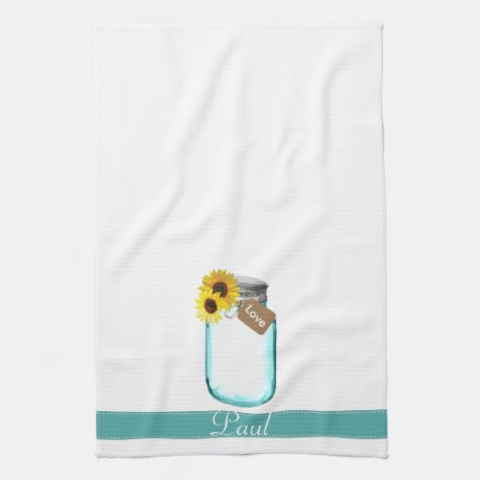"Country Mason Jar Wedding Towel" Theedoek (Verticaal)