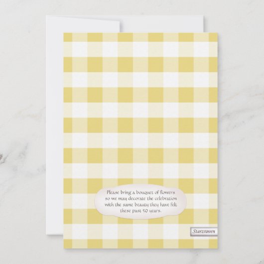 Country Mason Jar Yellow Gingham Jubileum Kaart (Achterkant)