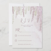 Country mauve roze mint groen bloemenrsvp kaart (Voorkant)