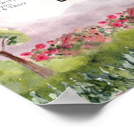 Country Meadow Bruiloft Foto delen teken Poster (Hoek)