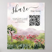 Country Meadow Bruiloft Foto delen teken Poster (Voorkant)