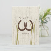 Country Meadow Rustic Hoefijzers Wedding Kaart (Staand voorkant)