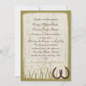 Country Meadow Rustic Hoefijzers Wedding Kaart (Achterkant)