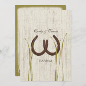 Country Meadow Rustic Hoefijzers Wedding Kaart (Voorkant / Achterkant)