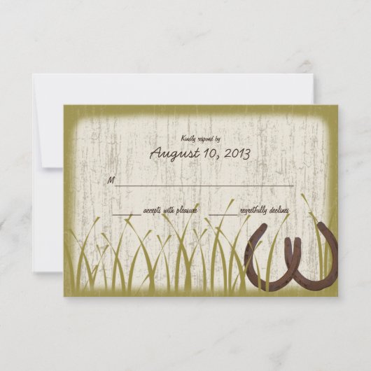 Country Meadow Rustic Wedding Response Kaart (Voorkant)