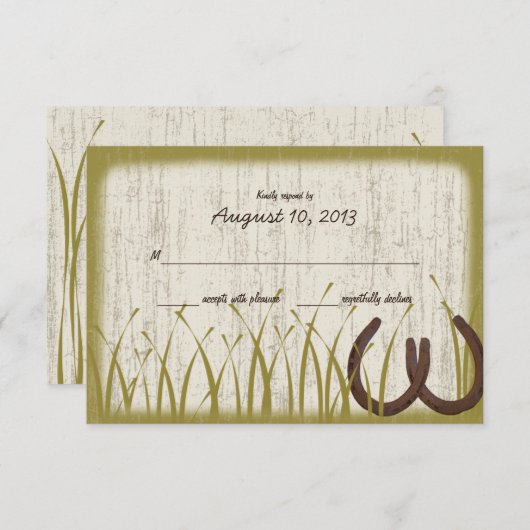 Country Meadow Rustic Wedding Response Kaart (Voorkant / Achterkant)