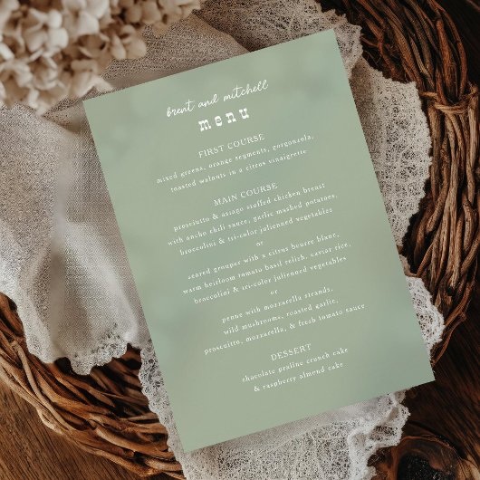 Country Menu Minimal Solid Color Dinner Menu Kaart