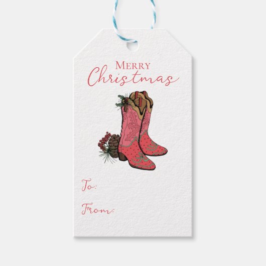 Country Merry Christmas naar Gift Label Cadeaulabel (Voorkant)