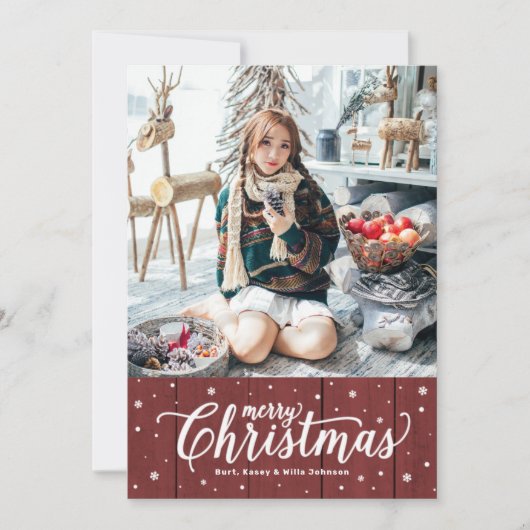 Country Merry kerstfeestay Card Feestdagenkaart (Voorkant)