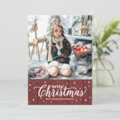 Country Merry kerstfeestay Card Feestdagenkaart (Staand voorkant)