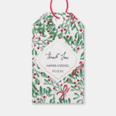 Country Mistletoe Waterverf Handgeschilderd Cadeaulabel (Voorkant)