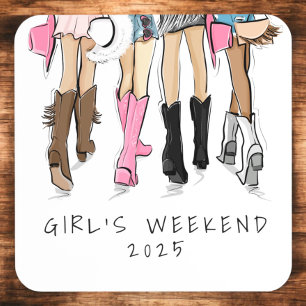 Country Mode Cowboy Boots Girl's Weekend Custom Bier Onderzetter