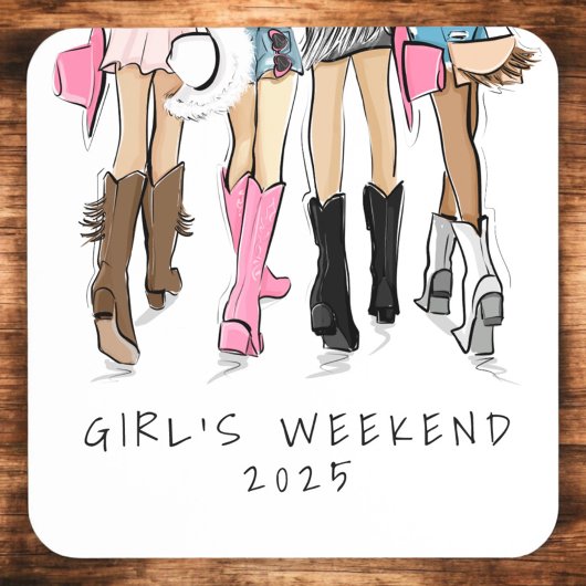 Country Mode Cowboy Boots Girl's Weekend Custom Bier Onderzetter