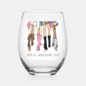 Country Mode Cowboy Boots Girl's Weekend Custom Wijnglas Zonder Voet (Voorkant)