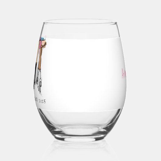 Country Mode Cowboy Boots Girl's Weekend Custom Wijnglas Zonder Voet (Links)