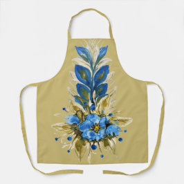 Country Modern Blauwe Bloemen Schort