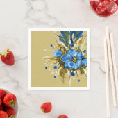 Country Modern Blauwe Bloemen Servet (Insitu)