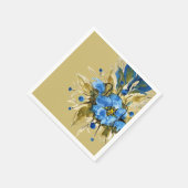 Country Modern Blauwe Bloemen Servet (Hoek)