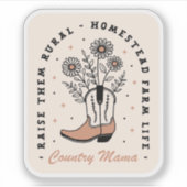 Country moeder mama homestead boerderij leven esth sticker (Voorkant)
