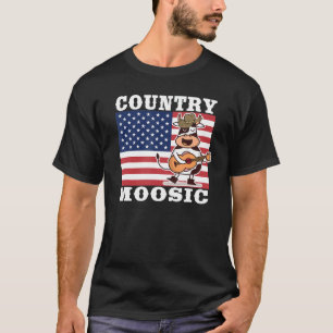 country moosic grappige koe gitaar spelend country t-shirt