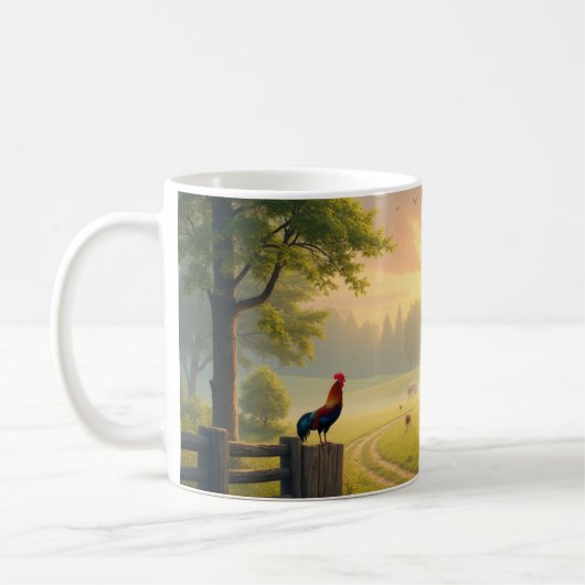 Country Morning Scene Koffiemok (Links)