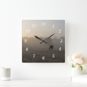 Country Morning Wall Clock Vierkante Klok (Huis)