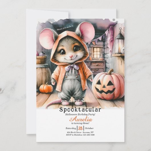 Country Mouse Halloween Kaart (Voorkant)