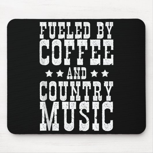 Country Music & Coffee - Funny Quote Western M Muismat (Voorkant)
